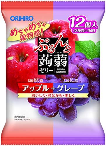 Orihiro Puru Do and Konnyaku Jelly Series (Apple & Grape), 12pc, 1 Bag - $17.82