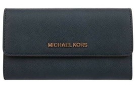 R Michael Kors Large Trifold Wallet Black Leather NWT Gold 35S8GTVF7L $298 - £59.19 GBP