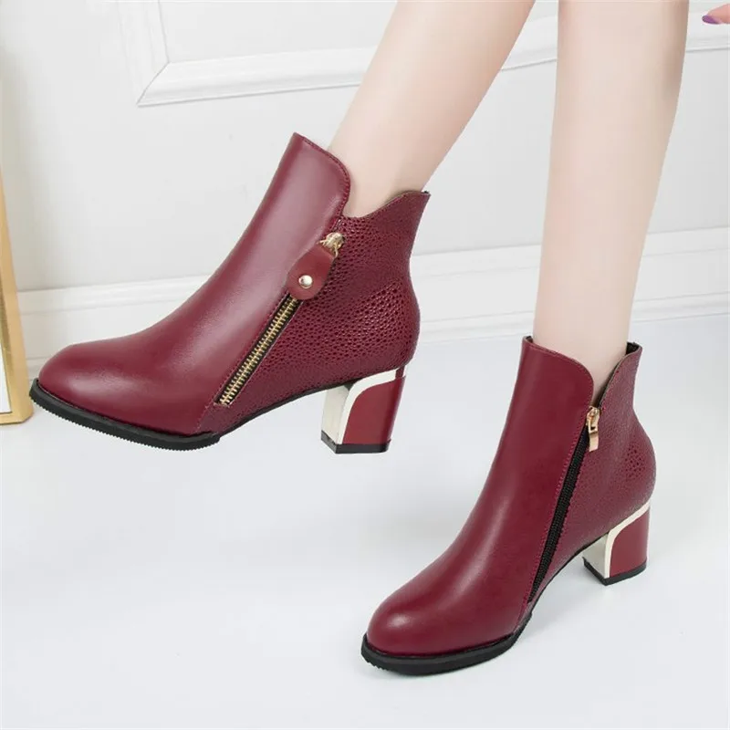 Women&#39;s Fashion Side Zipper Ankle Boots Autumn/ Winter  Boots Pointed High Quali - £180.38 GBP