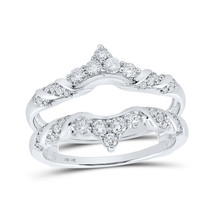 10kt White Gold Womens Round Diamond Wrap Enhancer Wedding Band 1/2 Cttw - £845.98 GBP