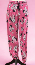 Disney Minnie Mouse Womens Jogger Sleep Pants Size M 8/10 Pink  Drawstring - $9.80