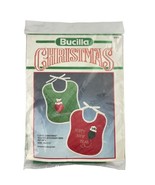Bucilla Christmas Quilted Baby Bib Kit Set of 2 I Love Christmas Happy N... - £15.09 GBP
