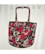 Vera Bradley 17&quot;x14&quot; Shoulder Tote Bag Mocha Rouge Pattern 2011 Toggle C... - $24.74