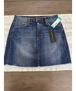 Just Black -StitchFix Women&#39;s Frayed Hem Denim Skirt Blue Size Small NWT - $241.22 MXN