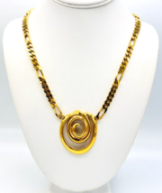 Vintage Napier Large Swirl Pendant Figaro Chain Necklace - £34.99 GBP