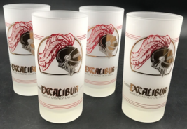 4 - Excalibur Hotel Casino Las Vegas Highball Tumbler Frosted Glasses 5.... - £14.92 GBP