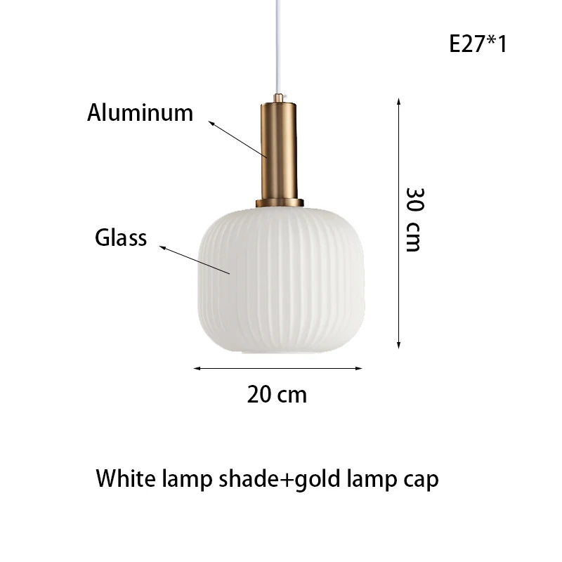  Vintage Restaurant Colored Gl Pendant Lamp side Small Pendant Lamp E27LED bulb  - £202.25 GBP