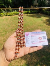 Argento 925 Laboratorio Certificato Naturale 5 Mukhi Rudraksha Mala Rosary... - £43.66 GBP