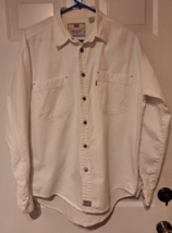 Levis Denim Shirt Mens  Sz M Metal Button Up LS 90s Red Tab Western White - £23.25 GBP