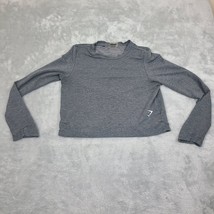 Gymshark Solace sz Sm Womens Gray Cropped Long Sleeve Athletic Pullover ... - $20.32