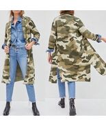 Anthropologie Maeve Kieran Cardigan‎ Camo Duster Long Sweater Size Small - $907.85 MXN