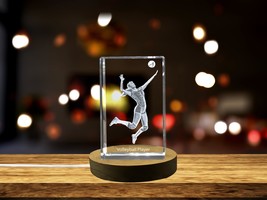 LED Base included | Volleyball Player 3D Engraved Crystal 3D Engraved Crystal - £31.46 GBP+