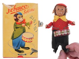 1950&#39;s German Schuco Clockwork Dancing Monkey Drummer - $153.45
