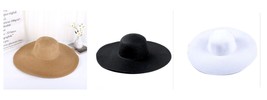 Summer Large Floppy Folding Wide Brim Cap Women&#39;s Sun Straw Beach Hat Gift - £16.77 GBP
