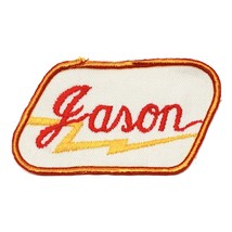 Vintage Name Jason Red Yellow Patch Embroidered Sew-on Work Shirt Unifor... - £2.71 GBP