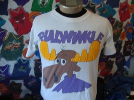 Vintage 80&#39;s BULLWINKLE Rocky And Bullwinkle Cartoon T Shirt M - £46.70 GBP
