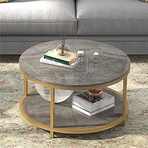 Coffee Table Round 33.6&quot; Coffee Tables For Living Room Modern Circle Tab... - $277.99
