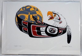 Eagle Moon Richard Shorty Art Card Northern Tuchone Yukon Native Signed ... - $12.99