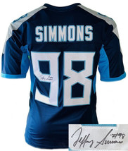 Jeffery Simmons signed Tennessee Navy Custom Stitched Pro Style Football Jersey  - £177.01 GBP