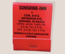 Sunshine-Inn Goshen, Indiana Vintage Matchbook - $73.81 MXN