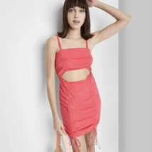 Women’s Sleeveless CutOut Ruched Front Bodycon Dress Wild Fable Vibrant Pink XXL - £6.89 GBP