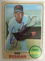 Dick Bosman Signed Autographed 1968 Topps Baseball Card - Washington Sen... - £11.99 GBP