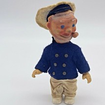 Vintage Fishing Captain Doll Figure Small Rubber Likely Japan - £6.63 GBP