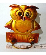 Vintage Homco Metal Brass Copper Owl Art Autumn Sculpture - $4.84