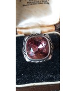 Vintage 1990-s 925 Silver Fiorelli Large Pink Zircon Ring UK M 1/2 , US ... - £82.12 GBP