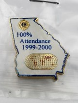Vintage 1999 - 2000 100% Attendance Georgia State White Lions Club Pin - £4.79 GBP