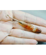 Antique Carved Banded Carnelian Agate Handle Glove Button Hook - $1,700.46 MXN