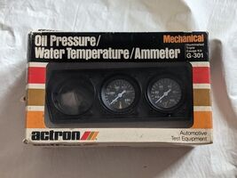 Actron G-301 Mécanique Pression Huile Eau Temp Illuminé Jauge Kit Noir Neuf - $41.57