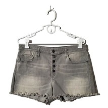 Mossimo Shorts Womens Size 14 High Rise Button Fly Gray Raw Hem Power Stretch - £11.95 GBP