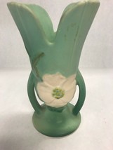 Weller  wild Rose vase Ceramic pottery vintage circa 1930 double handle footed - £77.77 GBP