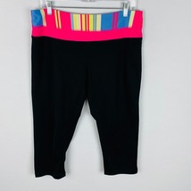 MTA Sport Women&#39;s XL Polyester Blend Black Athletic Pants Abstract Print Waist - £12.03 GBP