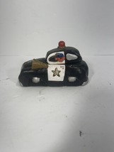 Vintage City Police Car Ceramic Ashtray Figurine Black Car Paperweight T... - £30.82 GBP