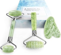 kimkoo Jade Roller and Gua Sha for Face 3 in 1 Kit with Facial Massager ... - $23.77