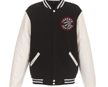 NBA Toronto Raptors Reversible Fleece Jacket PVC Sleeves Patches Logo Black - $119.99