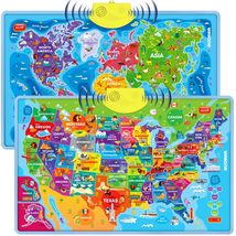 QUOKKA Educational Toys for Kids 5-7 Year Old - USA World Maps Puzzle Learning W - £31.13 GBP