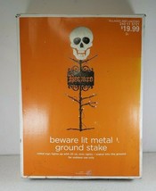 Halloween Prop, Skull Head, Metal Stake Beware, For Outdoor Garden 2003 ... - £37.10 GBP