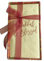 Thanksgiving Thankful Blessed Paper Napkins Guest Towels Bath 40 ct W/Ca... - £18.38 GBP