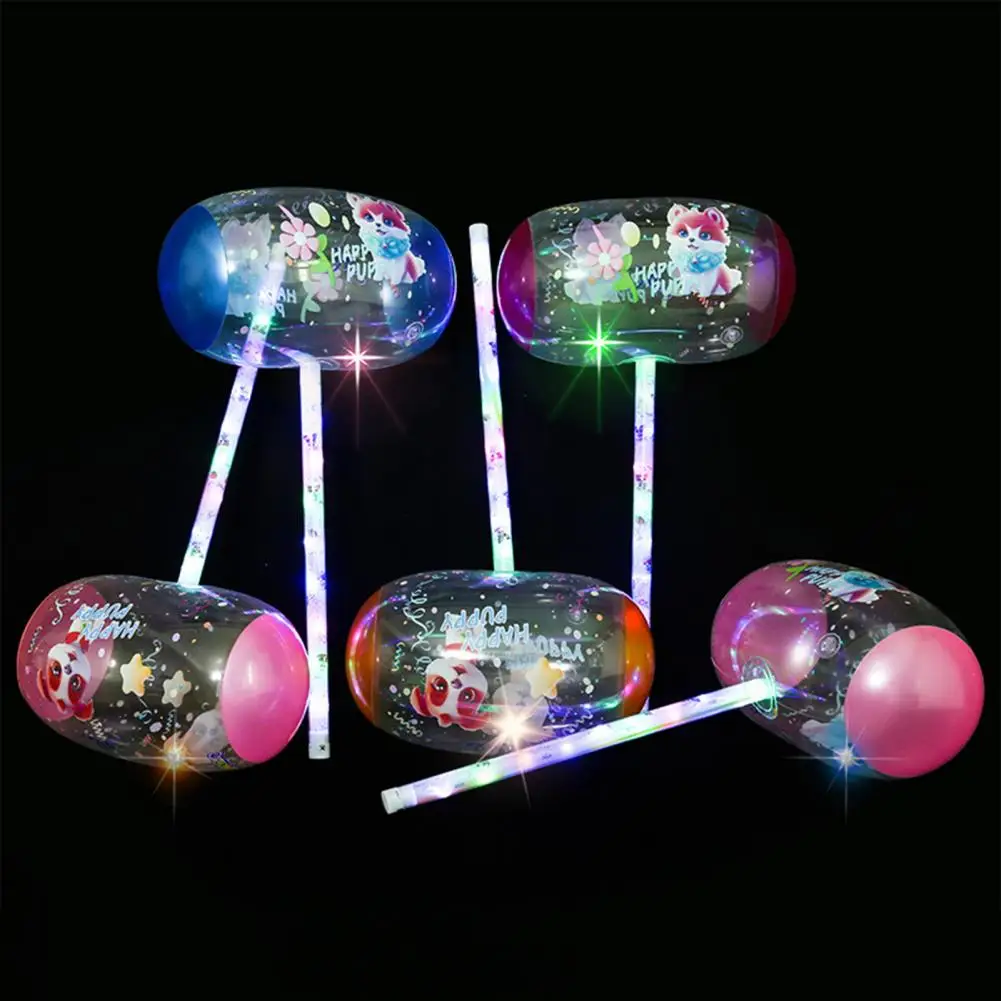 Light-Up Inflatable Hammer Toy Leak-Proof PVC Nighttime Fun Transparent - £8.42 GBP