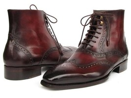 Paul Parkman Mens Shoes Boots Bordeaux Goodyear Welted Handmade BT4861-BRD - $689.99