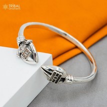 925 sterling silver  lord Kartikeya design adjustable bangle bracelet cu... - $128.90