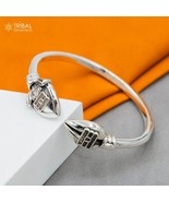 925 sterling silver  lord Kartikeya design adjustable bangle bracelet cu... - $175.53 CAD