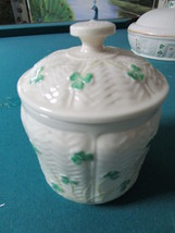 Belleek small shamrock buiscuit barrel, marked with 7th mark(gold 1980/92) - $64.35