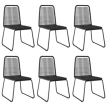 Outdoor Chairs 6 pcs Poly Rattan Black - £182.01 GBP