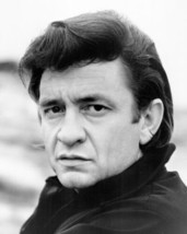 Johnny Cash circa 970 in black shirt looks to side 16x20 inch Poster - £19.60 GBP