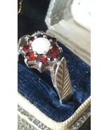 Antique Vintage 1831 Jersey Hallmark Ruby Opal Silver Ring Size UK N, US... - $3,562.48 MXN