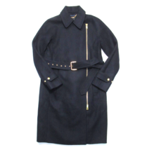 NWT J.Crew Belted Zip Trench Coat in Navy Blue Melton Wool Asymmetrical Zip 0 - £159.87 GBP